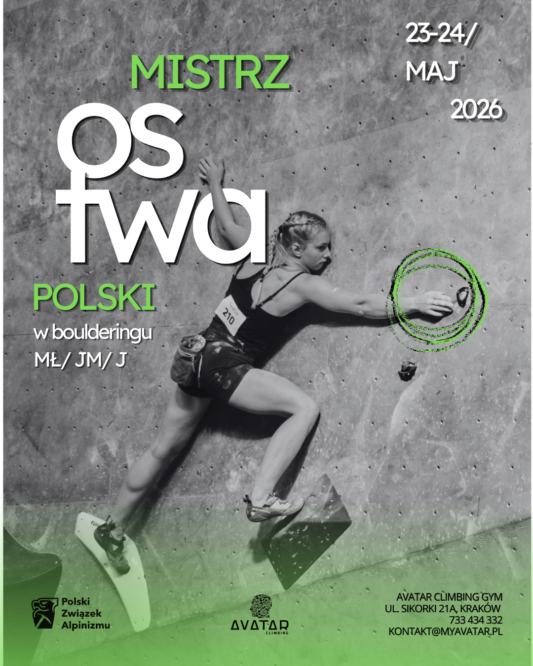 Plakat Mistrzostwa Polski w boulderingu