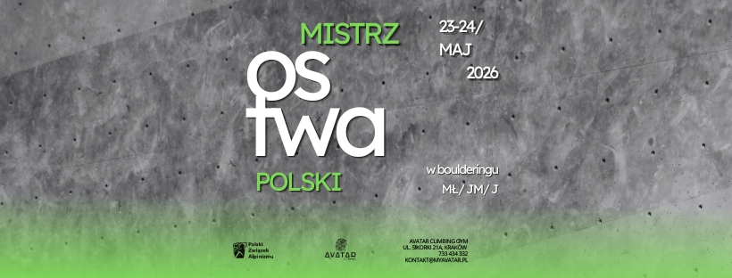 Baner Mistrzostwa Polski w boulderingu