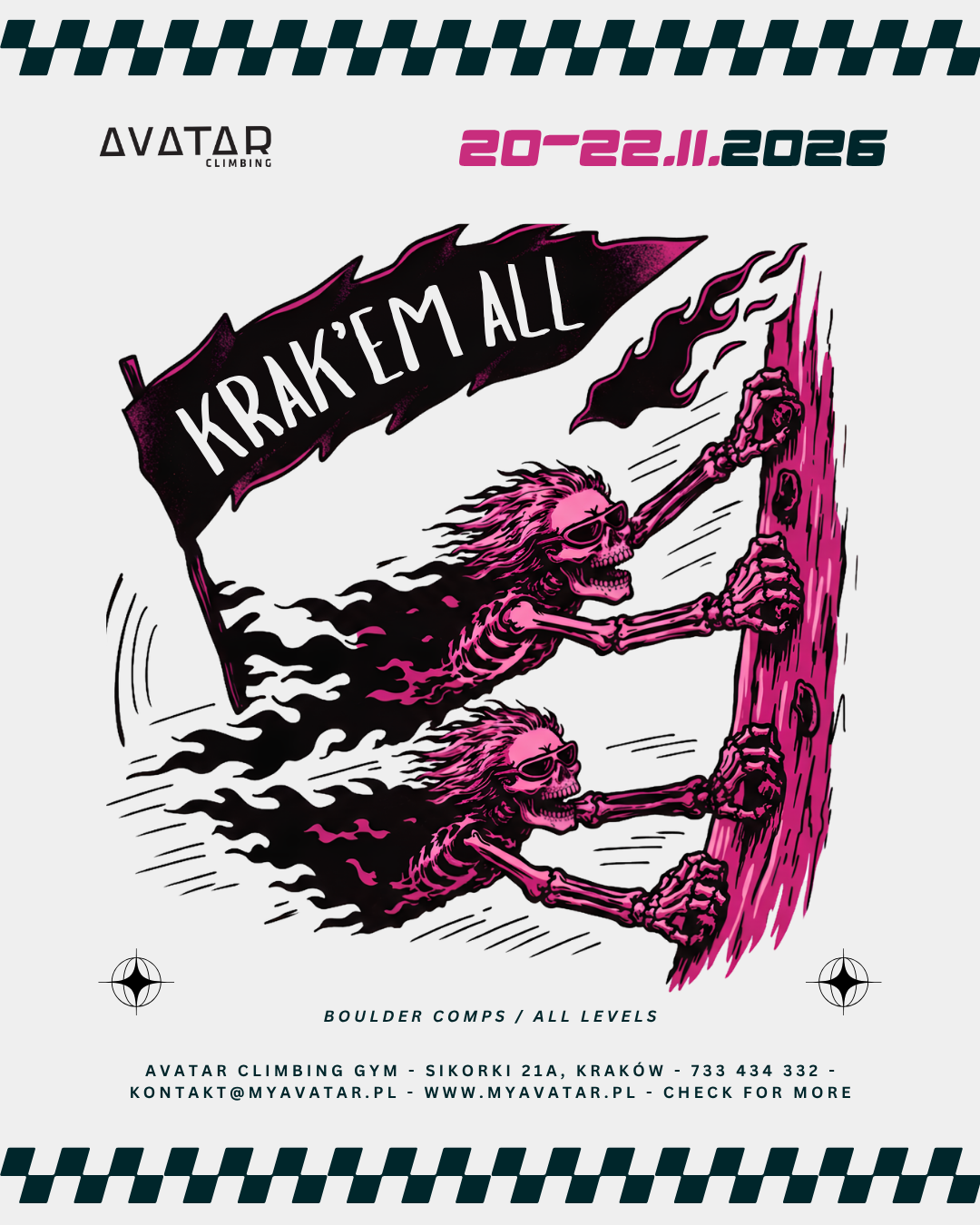 KRAK'EM ALL 2026 – zawody boulderowe w Avatar Climbing, Kraków, 20–22 listopada 2026
